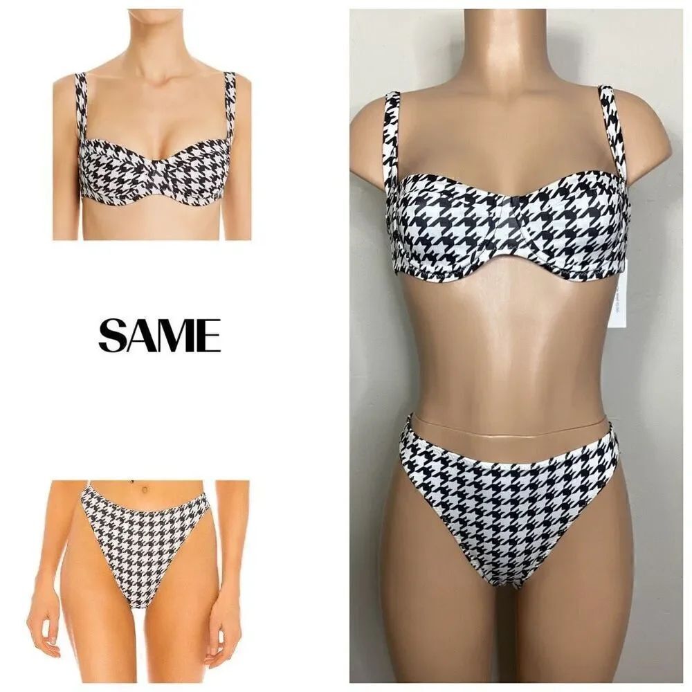 New SKIN BY SAME houndstooth bikini. Retails $220. S-top/M-bottom